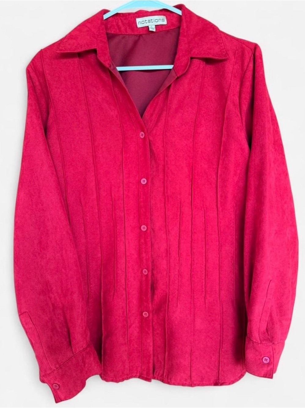 Notations Red Button-Down Shirt Women’s Large